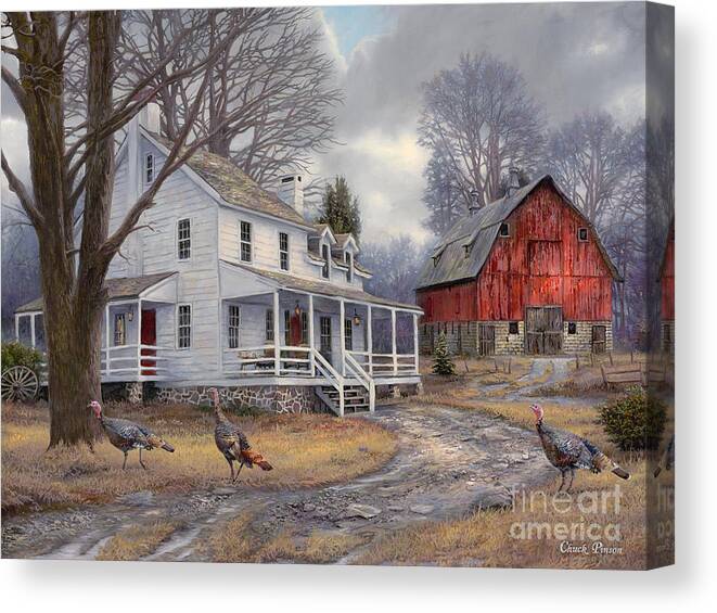 Turkey Canvas Print featuring the painting The Way It Used to Be by Chuck Pinson