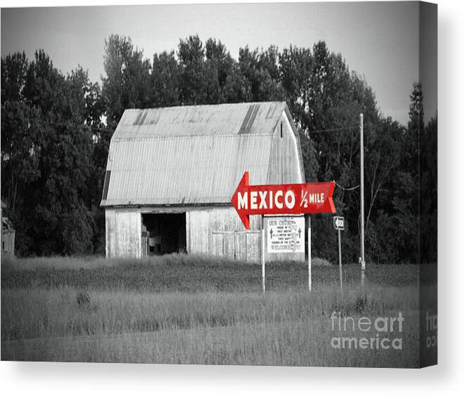 Mexico Canvas Print featuring the photograph This way to Mexico by Jost Houk