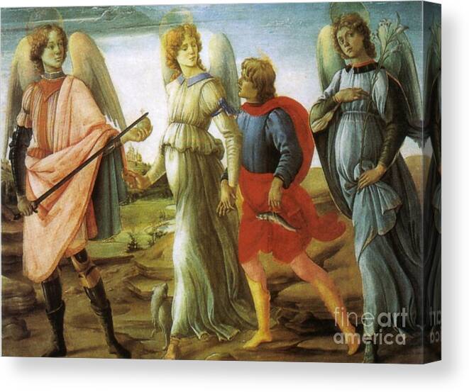 Gallery Canvas Print featuring the painting Three Archangel by Matteo TOTARO