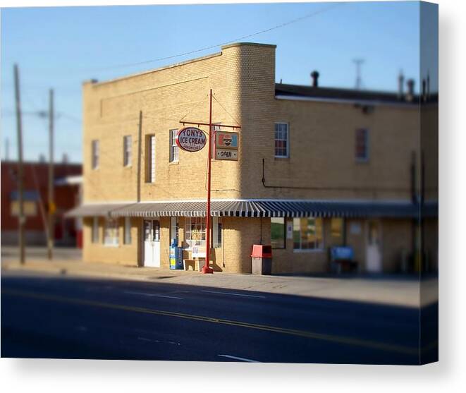 Ice Cream Shop Canvas Print featuring the photograph Tony's Ice Cream by Rodney Lee Williams