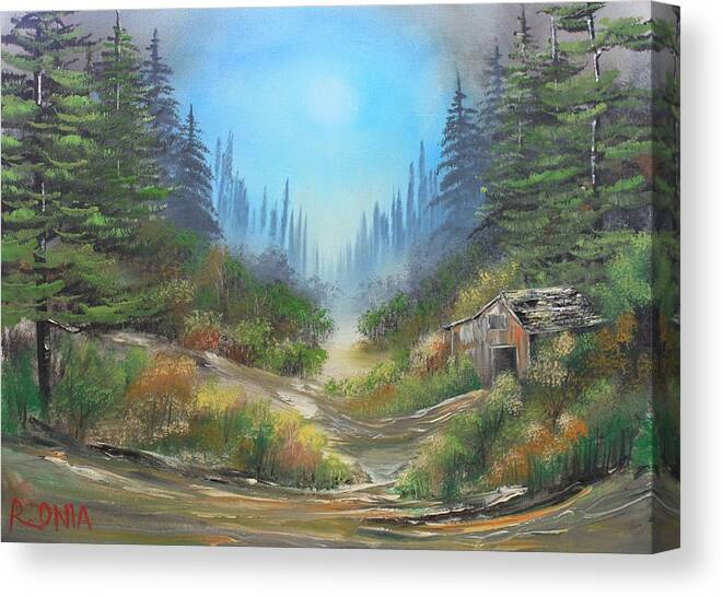 Forest House Canvas Print featuring the painting Traces Of Bygone Era by Remegio Onia