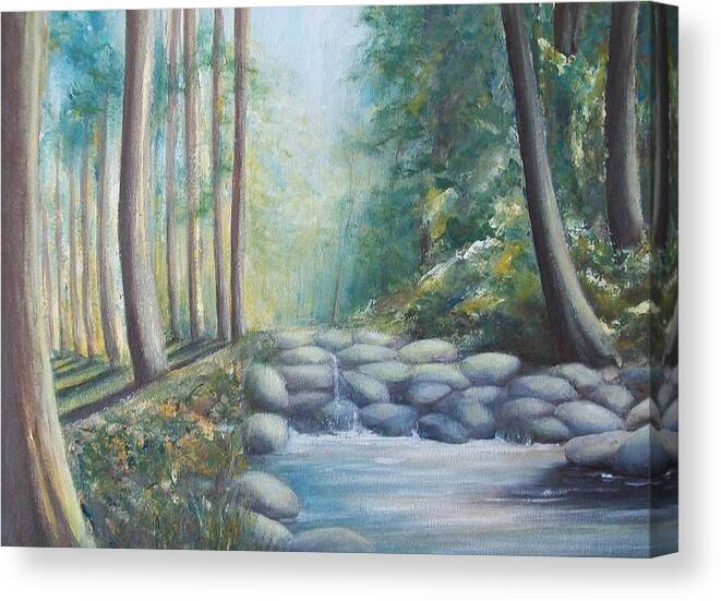 Landscape Canvas Print featuring the painting Ulu Bendul by Jane See