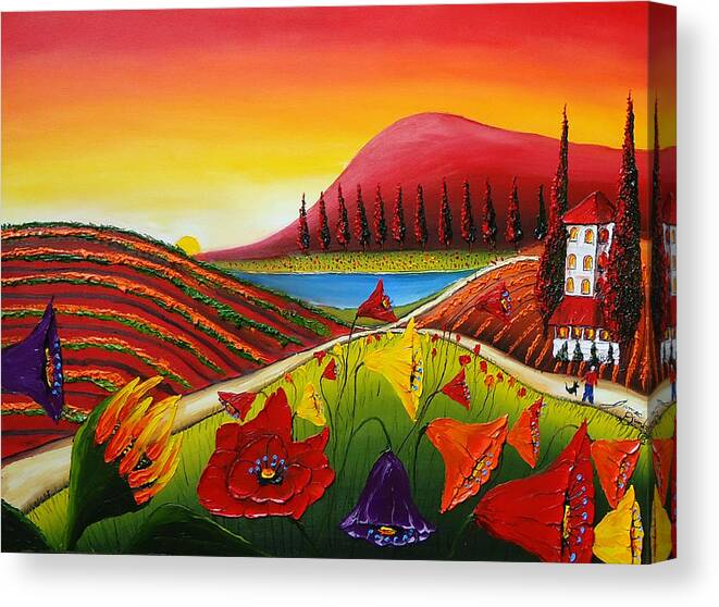  Canvas Print featuring the painting Under The Tuscan Sun 1 by James Dunbar