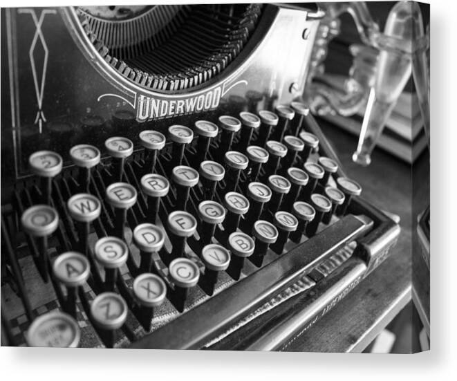 Black & White Canvas Print featuring the photograph Write Something by Lora Lee Chapman