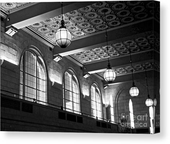 New Haven Canvas Print featuring the photograph Union Station Balcony - New Haven by James Aiken