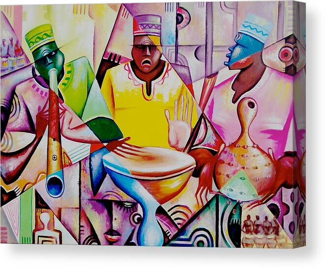 Ghanaian Art Canvas Print featuring the painting Unity by Amakai