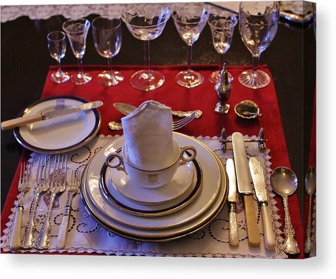 Victorian Canvas Print featuring the photograph Victorian Place Setting by William Rockwell