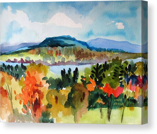 Fall Canvas Print featuring the painting View From Kripalu In Fall by Linda Novick