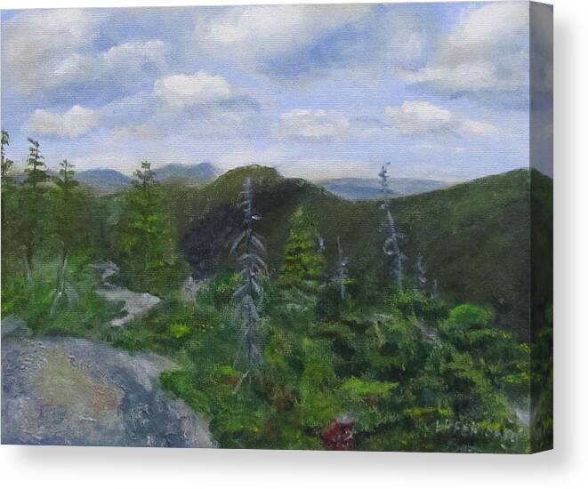 White Mountains Canvas Print featuring the painting View from Noon Peak by Linda Feinberg