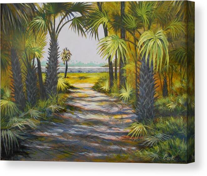 Beach Canvas Print featuring the painting Wakulla Beach Road by Michael Cook