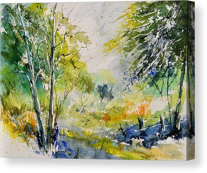 Landscape Canvas Print featuring the painting Watercolor 414061 by Pol Ledent
