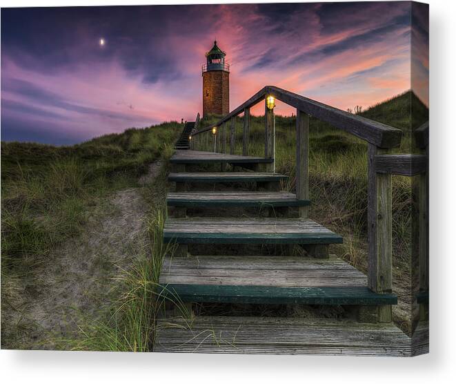 Sylt Canvas Print featuring the photograph Way To Lighthouse by Thomas Siegel