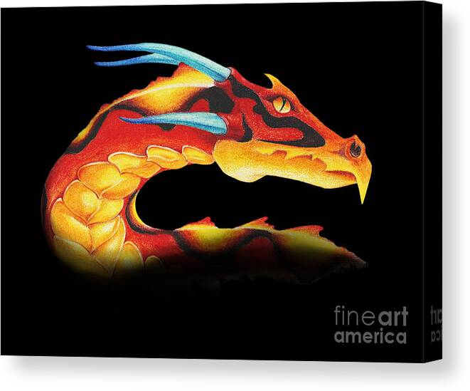 Dragon Canvas Print featuring the digital art Western Dragon by Melissa A Benson
