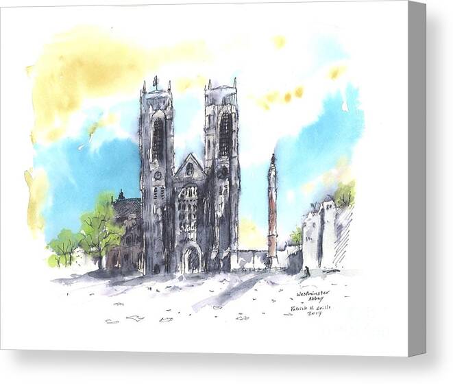 Westminster Canvas Print featuring the painting Westminster Abbey by Patrick Grills