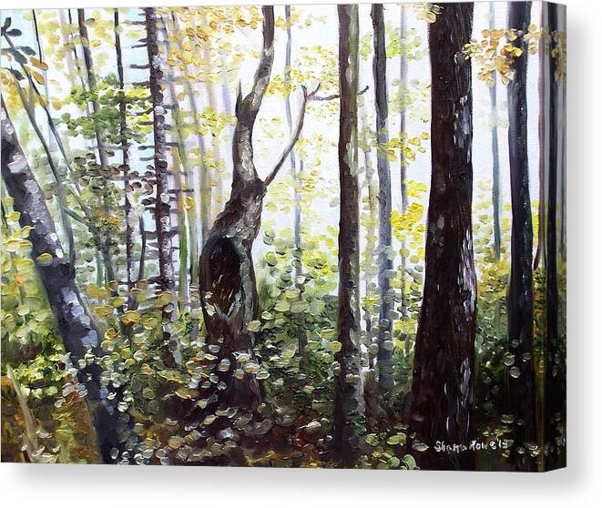 Tree Canvas Print featuring the painting Where Time Stops by Shana Rowe Jackson