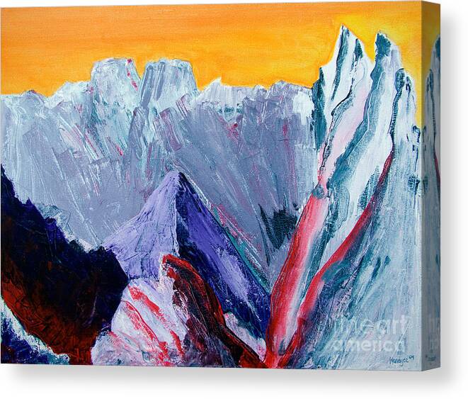 Mountains Painting Canvas Print featuring the painting White Canyon by Kandyce Waltensperger
