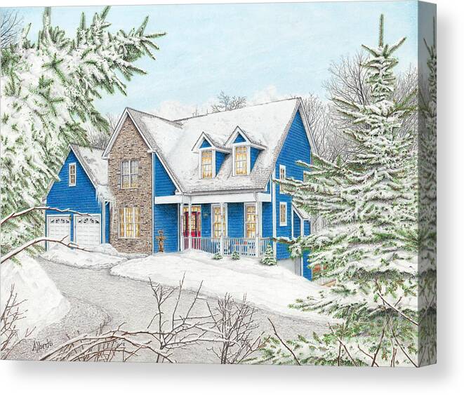 Hidden Valley Canvas Print featuring the painting Wiley House by Albert Puskaric