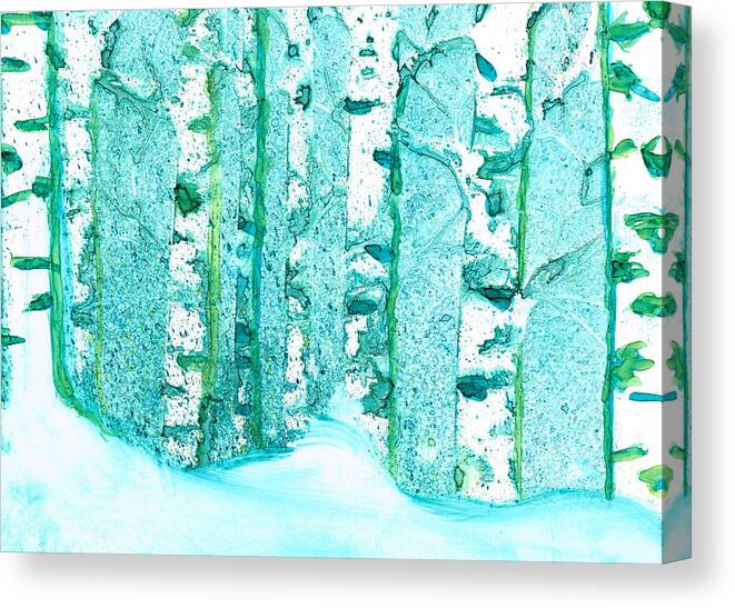 Landscape Canvas Print featuring the painting Winter Birch 2 by Kelly Dallas