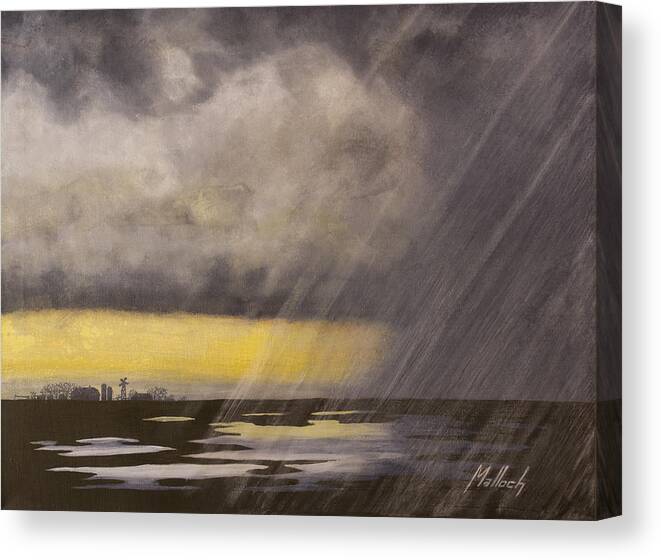 Storm Clouds Canvas Print featuring the painting Winter Rain by Jack Malloch