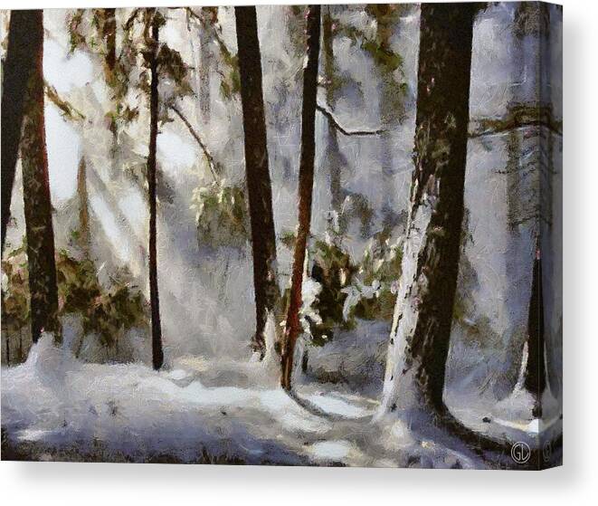 Nature Canvas Print featuring the digital art Winter sun by Gun Legler