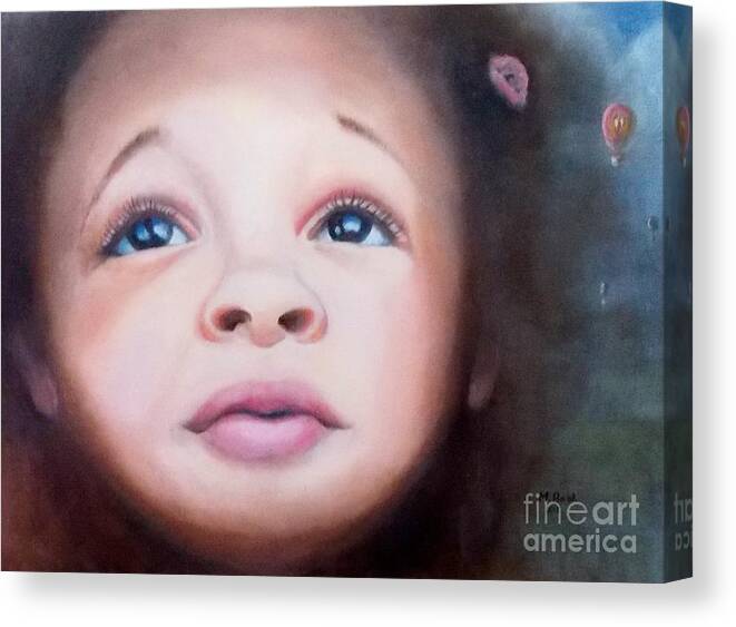 Child Canvas Print featuring the painting Wonderment by Marlene Book