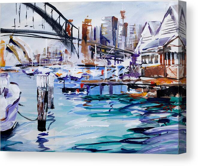 Sydney Canvas Print featuring the painting Work and Play by Shirley Peters