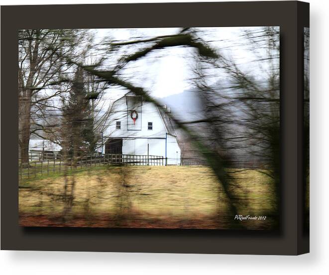 Highway Art Canvas Print featuring the photograph Wreath Barn by PJQandFriends Photography
