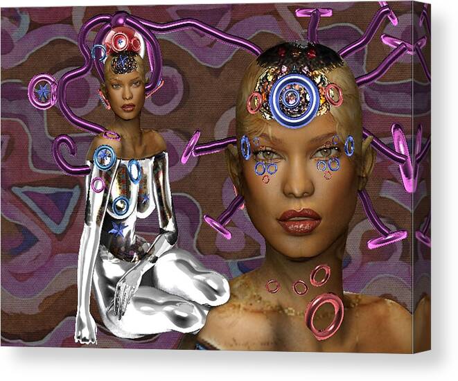 African Girl Canvas Print featuring the digital art African girl #1 by Bogdan Floridana Oana