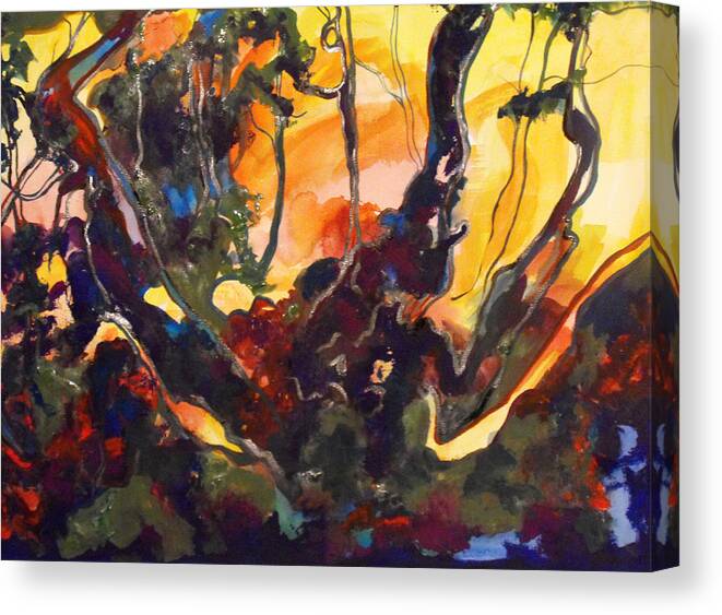 Summer Canvas Print featuring the painting Summer Sunset by Koro Arandia