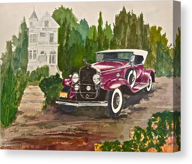 1930 Canvas Print featuring the painting 1930 Cadillac II by Frank SantAgata