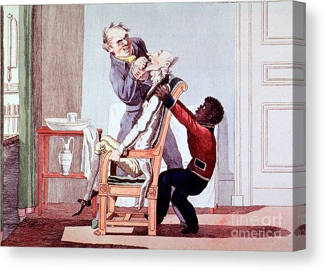 History Canvas Print featuring the photograph 19th Century Dentistry Tooth Extraction by Science Source