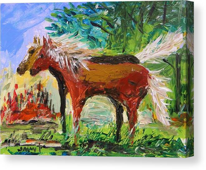 Two Horses Canvas Print featuring the painting A Handsome Pair by John Williams