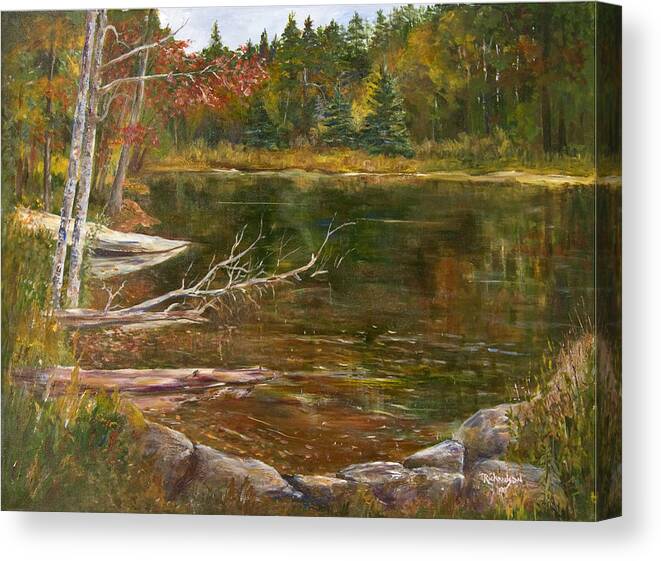 Adirondack State Park Canvas Print featuring the painting A Moment by George Richardson