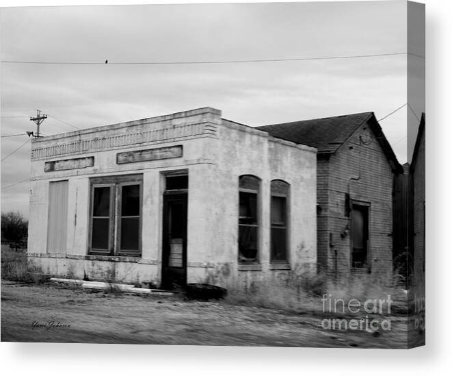 Roadside Canvas Print featuring the photograph Abandon Gas station 1 by Yumi Johnson