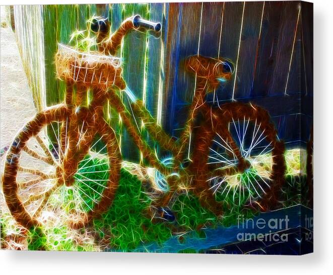 Bike Canvas Print featuring the digital art All Dressed Up And No Place To Go by Kami McKeon