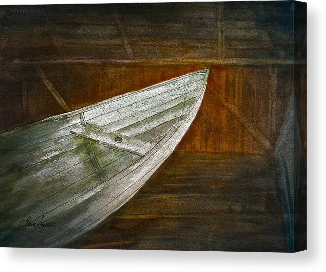 Maine Canvas Print featuring the painting Attic Dory by Frank SantAgata