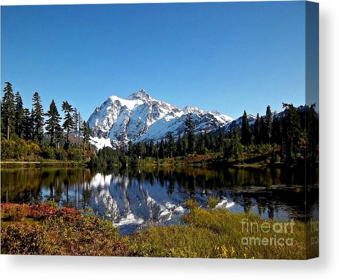 Landscape Canvas Print featuring the photograph Autumn Reflection by Helen Campbell