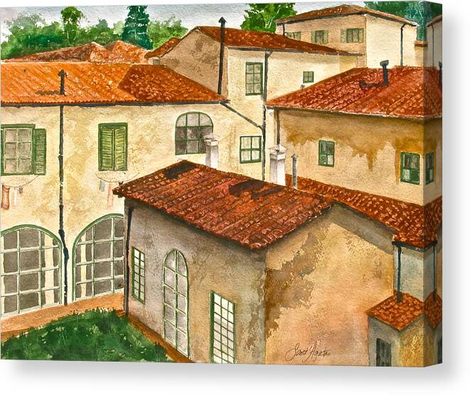 Florence Canvas Print featuring the painting Back Yard by Frank SantAgata