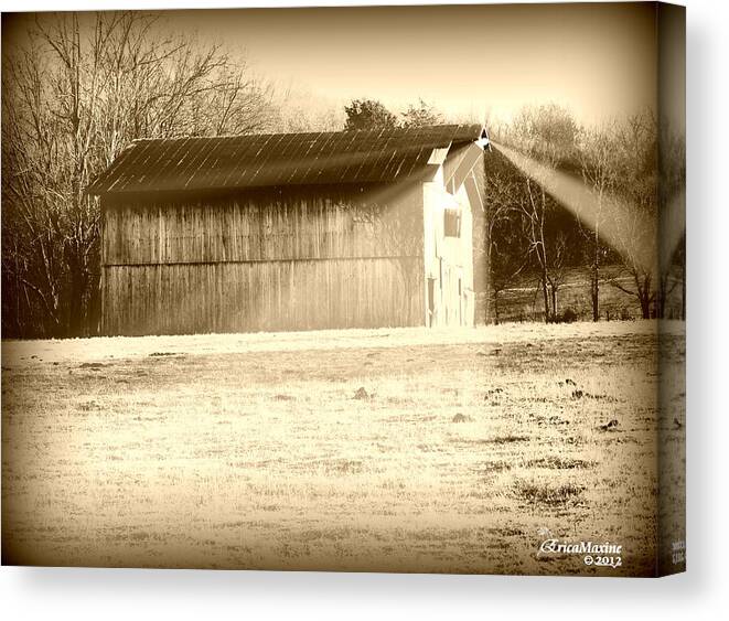 Tn Canvas Print featuring the photograph Barn in the Twilight Zone by Ericamaxine Price