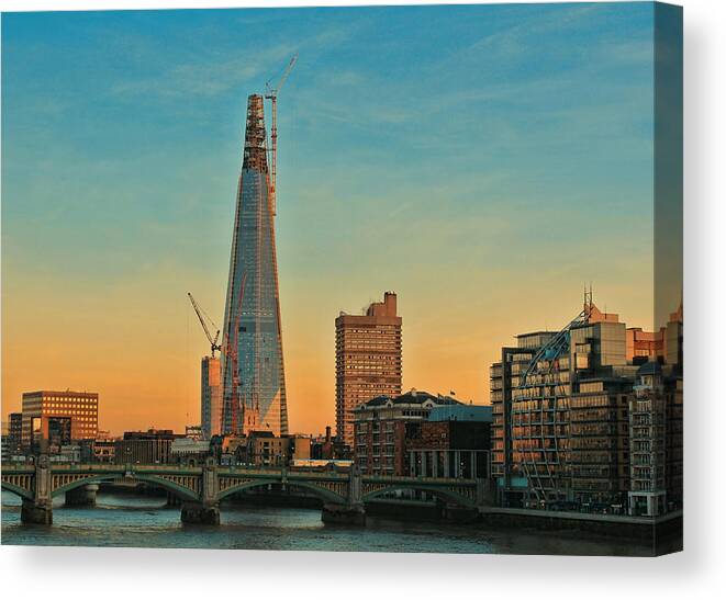 Shard London Bridge Canvas Print featuring the photograph Building Shard by Jasna Buncic
