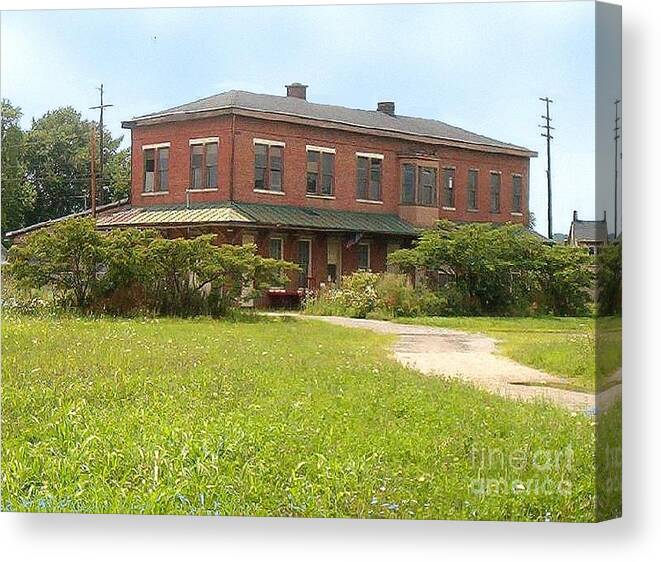 Railroad Canvas Print featuring the photograph Chillicothe Railroad Station by Charles Robinson