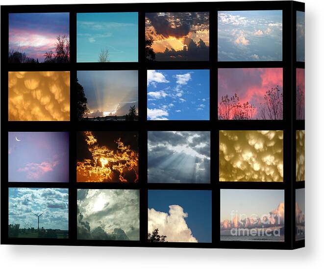 Clouds Canvas Print featuring the photograph Cloud Collage by Yumi Johnson