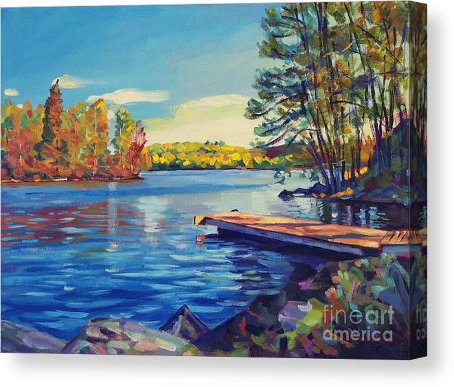 Landscape Canvas Print featuring the painting End of Summer by David Lloyd Glover