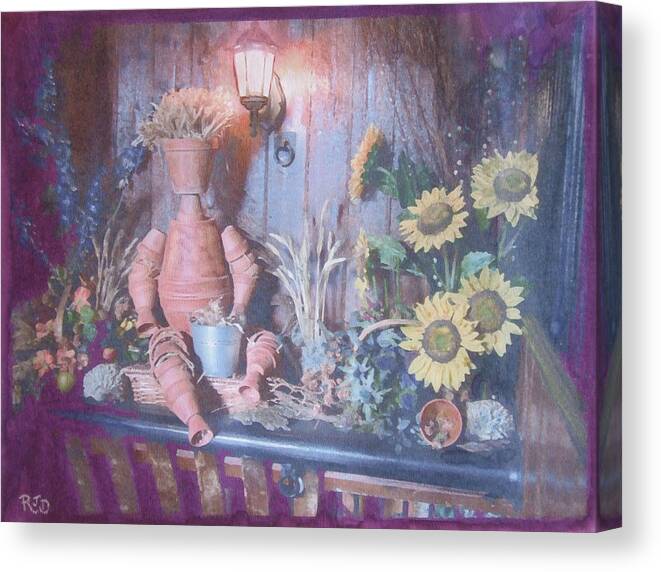 Flowers Canvas Print featuring the painting Flowerpotman by Richard James Digance