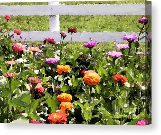  Canvas Print featuring the digital art Gail's Garden by Denise Dempsey Kane