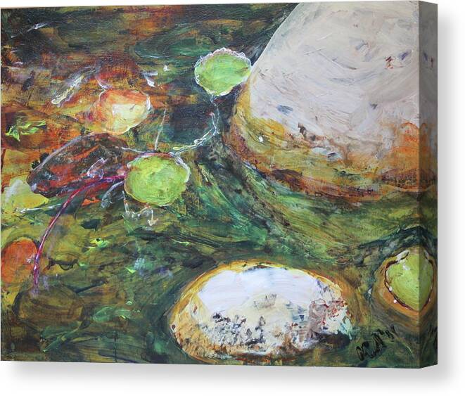 Water Canvas Print featuring the painting Golden Pond 4 by Madeleine Arnett