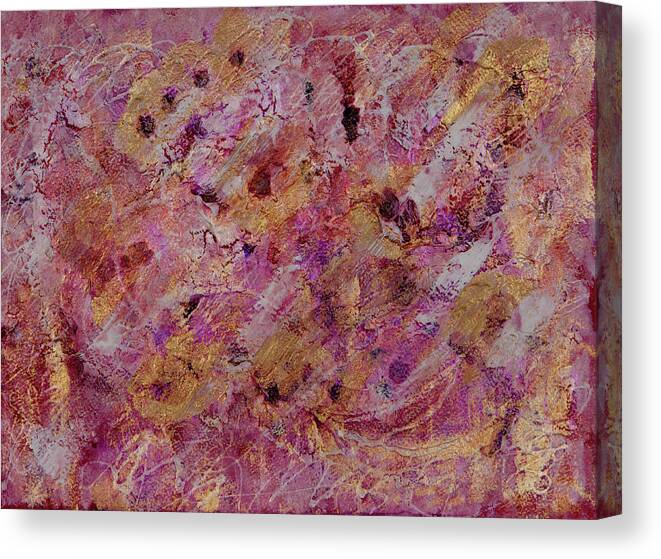 Abstract Raspberries Painting Canvas Print featuring the painting Golden Raspberries Painting by Don Wright