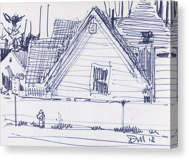 Drawing Canvas Print featuring the drawing House Sketch One by Donald Maier