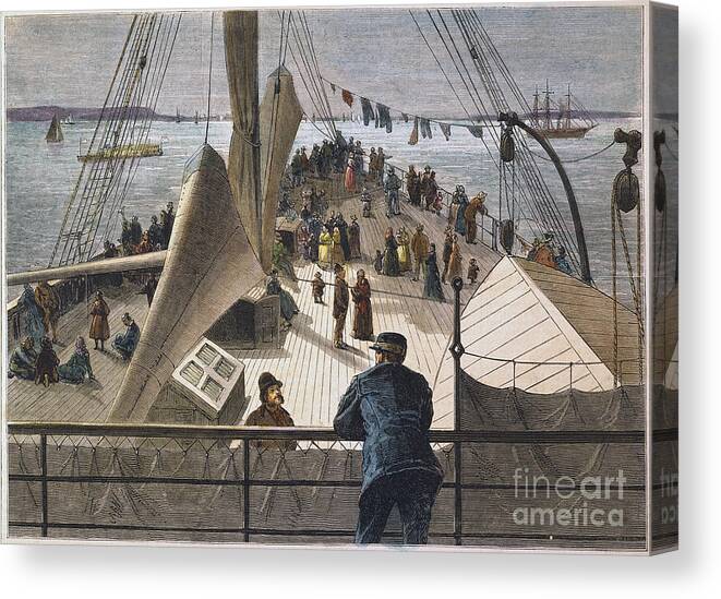 1877 Canvas Print featuring the photograph Immigrants, Nyc, 1877 by Granger