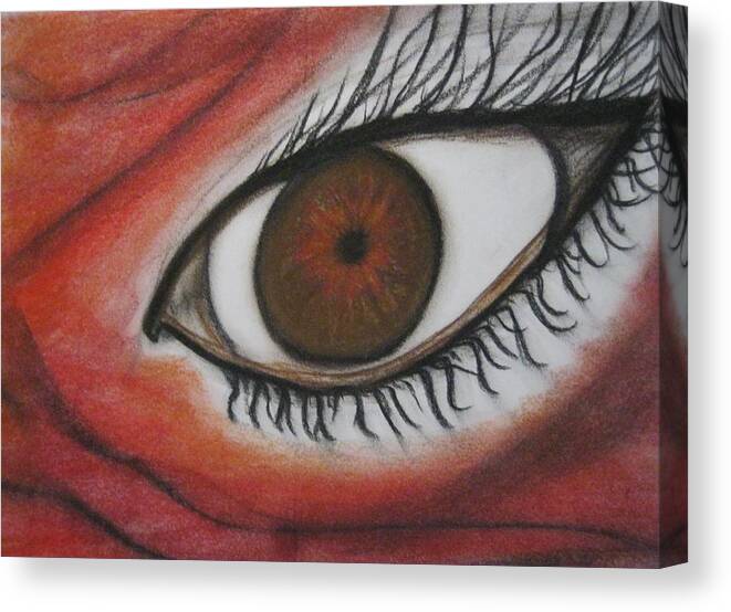 Eyes Canvas Print featuring the pastel Intense by Tracy Fallstrom